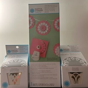 Martha Stewart Circle Edge Punch Starter Set & Diamond Lace & Flower Arches New